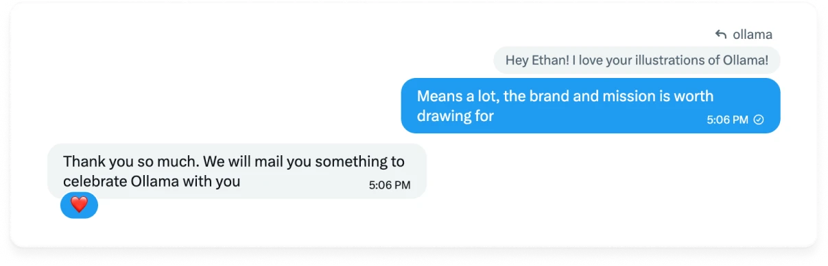 Twitter DM from Ollama team, part 2