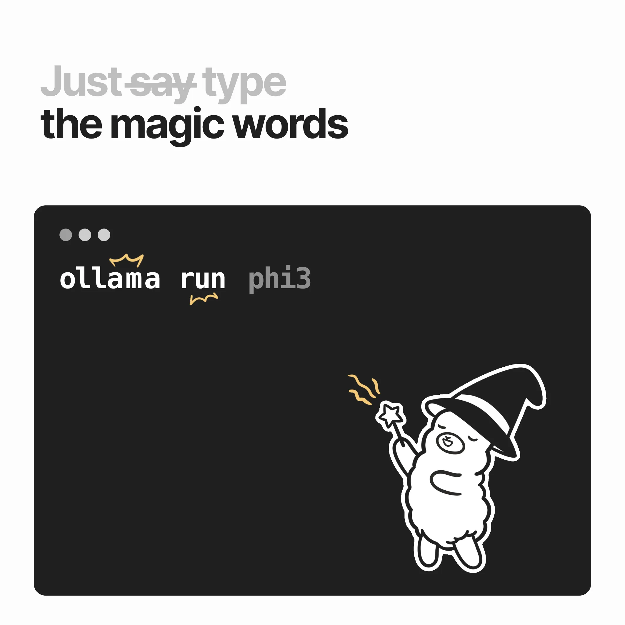 Just type the magic words poster